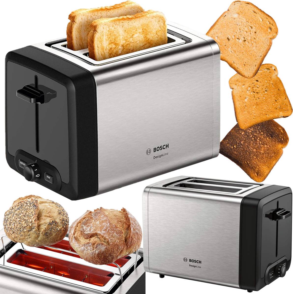 Bosch DesignLine TAT4P420DE 970W Toastertablett Inox