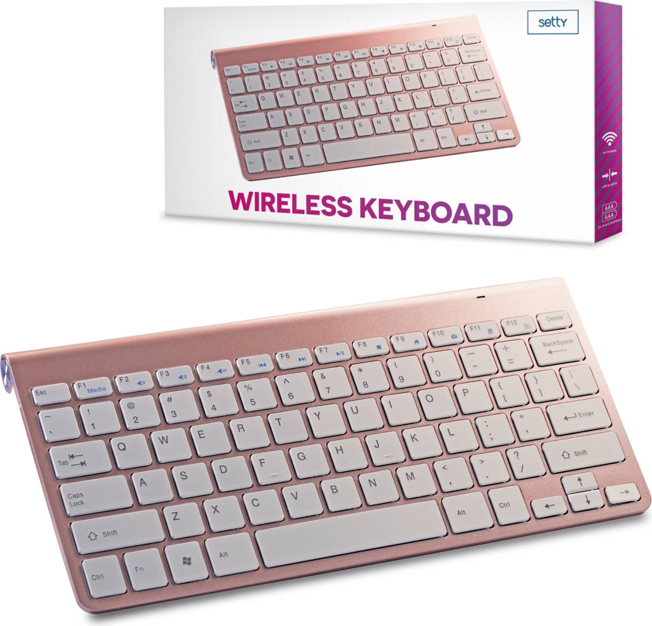 Setty Wireless Keyboard Rose Gold