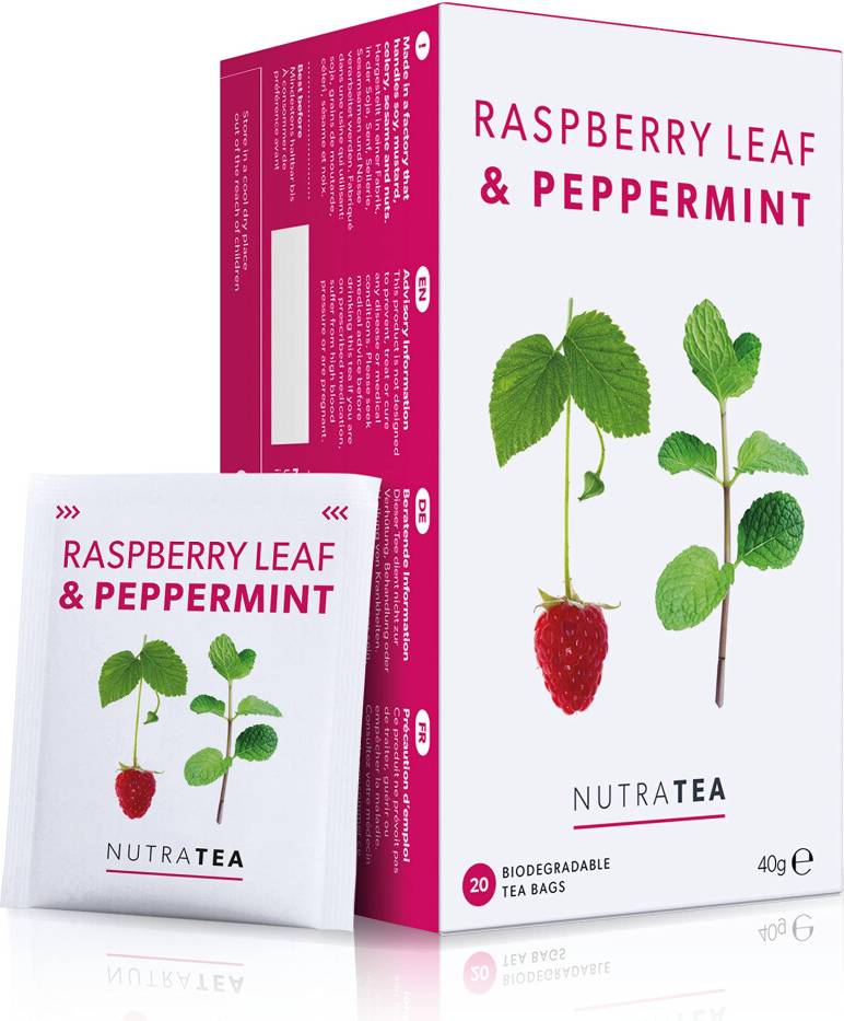 Nutra Raspberry Leaf & Peppermint Tea - 40 Tea Bags - 2 Pack