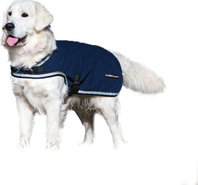 Horseware Rambo Waterproof Fleece Dog Rug Navy Beige