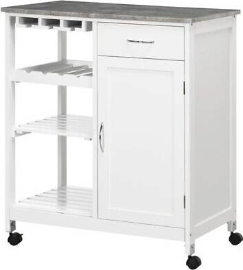Homcom Compact Kitchen Trolley Utility Cart Rullebord