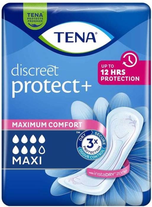 TENA Discreet Protect+ Maxi Incontinence Pads - Multipack - White