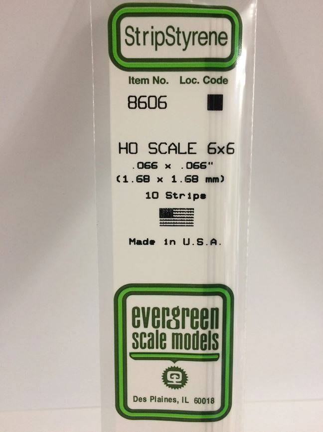 Polystyrene HO-Scale Strips 14 Inch 10pcs