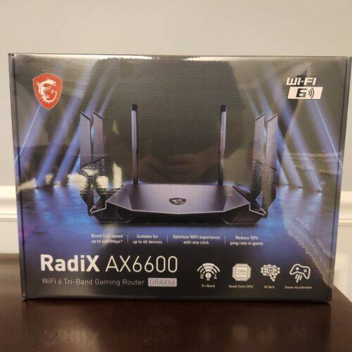 Gaming router MSI RadiX AX6600 WiFi 6 Tri-Band Gaming Router - High Speed Long Range