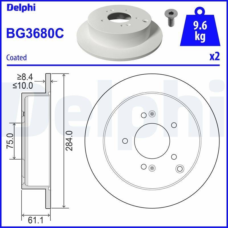 Delphi Brake Disc BG3680C