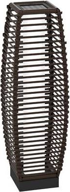 Rattan Solar With Auto On/Off LED Light - Brown