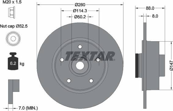 Textar Brake Disc PRO 92196003