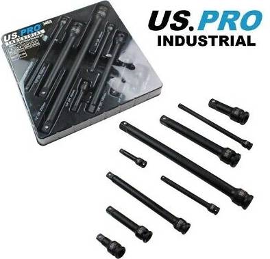 US PRO Impact Extension Bar Set 9pc 3465 Socket Bit