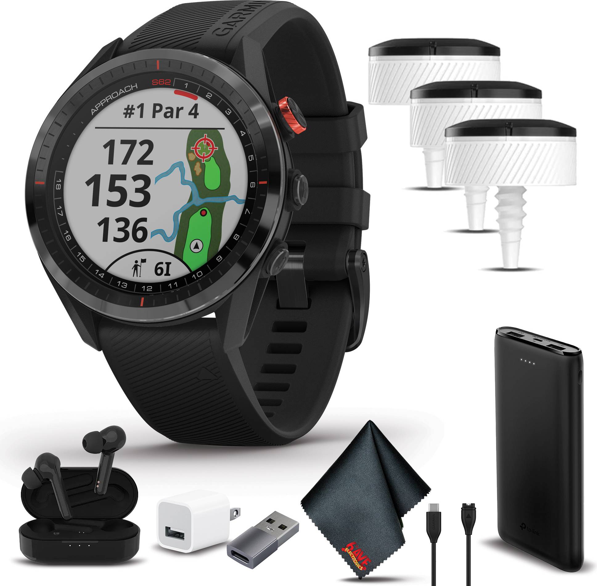Garmin golf watch Garmin Approach S62 GPS Golf Watch Bundle