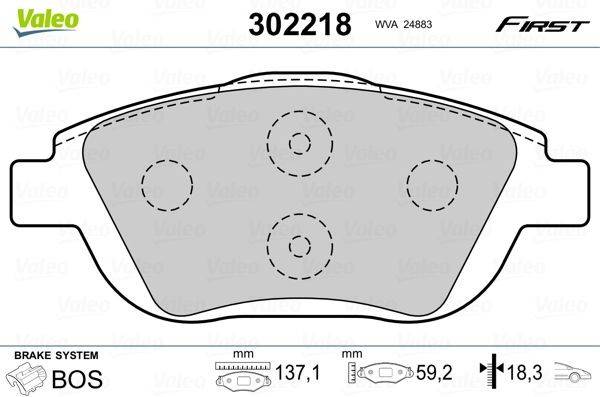 Valeo Essential Front Axle Brake Pad Set