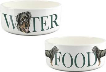 Purely Home Rottweiler Food & Water Bowl Set - One Size