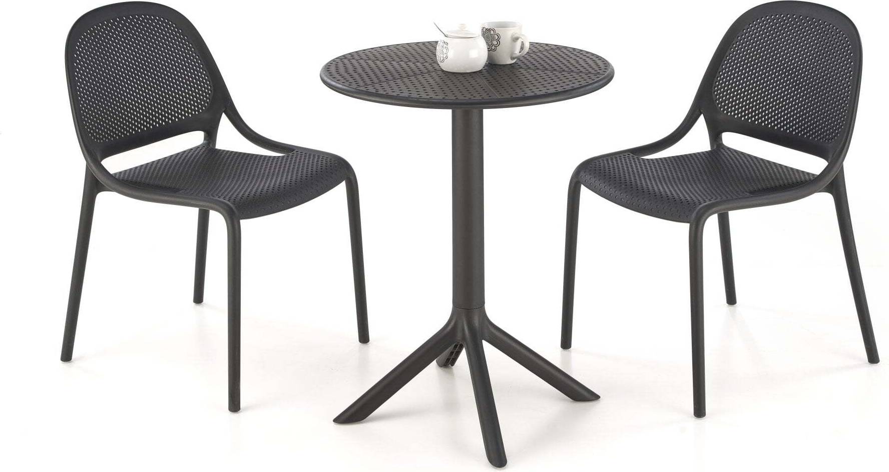 Halmar Calvo Rundt Bord Sort Spisebord