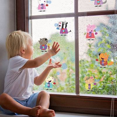 Peppa & Friends Blowing Bubbles Window Sticker One Size