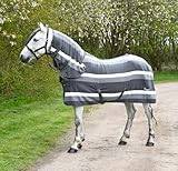 Fixed Neck Fleece Rug - Grey Stripe