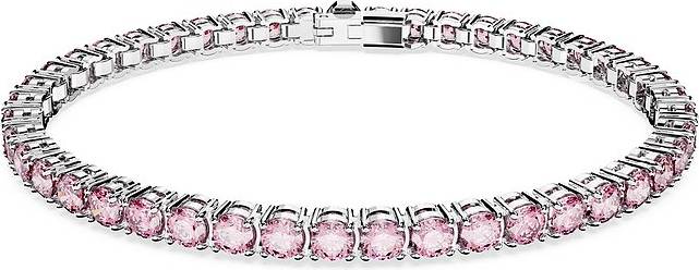 Swarovski Swarovski Matrix Tennisarmband - Rosa Rundskurna Kristaller/Rodiumpläterade