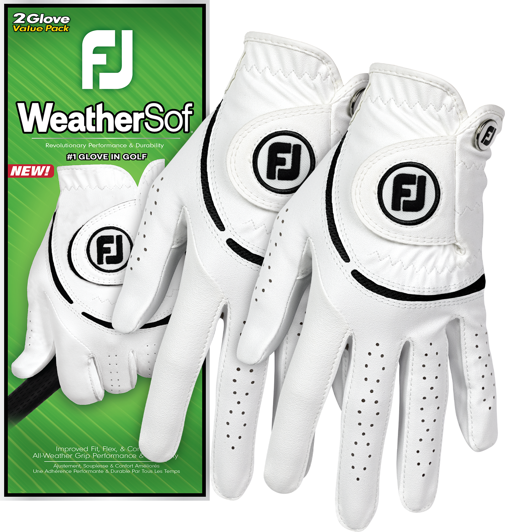 FootJoy Weathersof 2-Pack LLH Golfhandske Dam