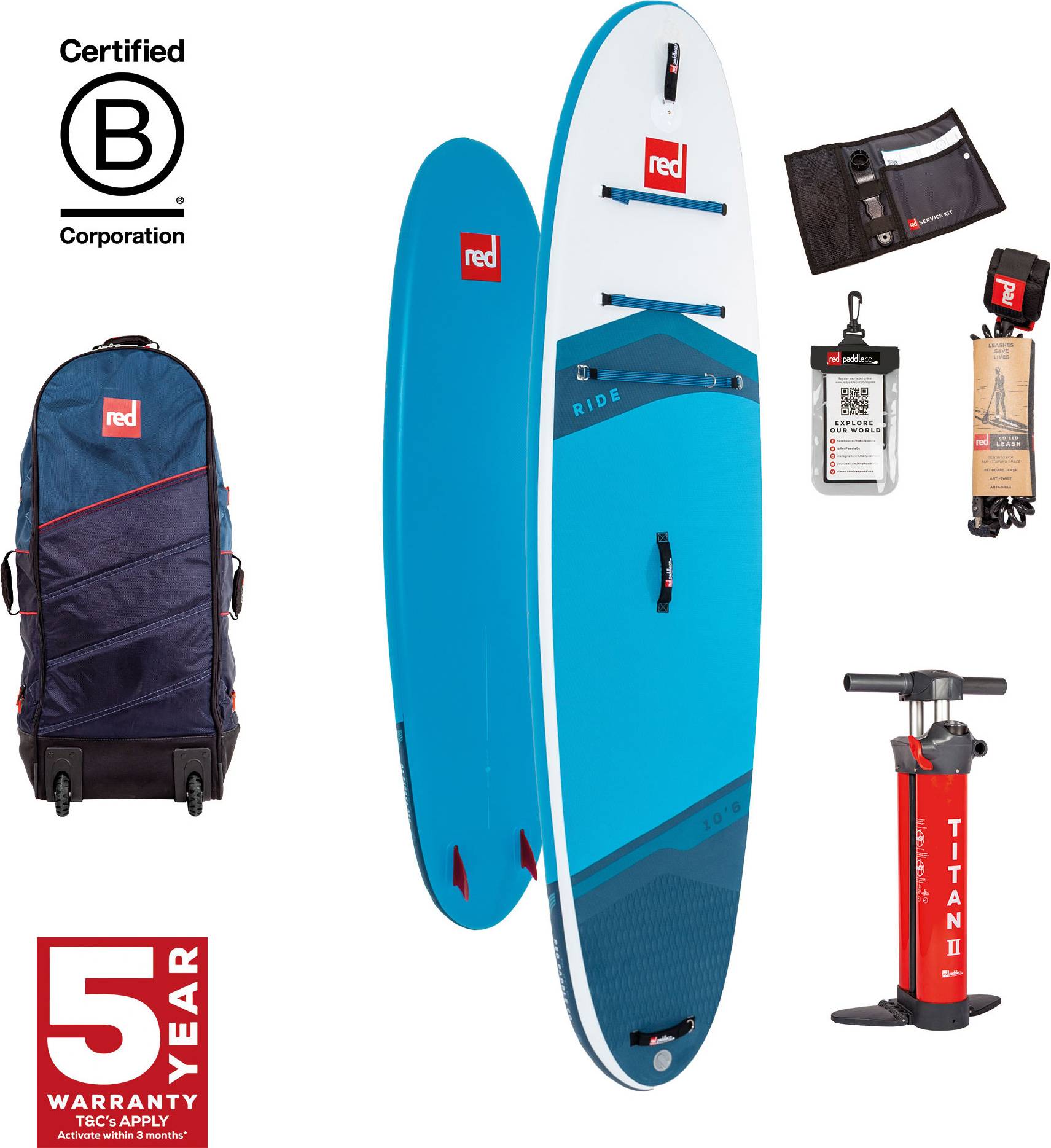 10'6'' Ride MSL Inflatable Paddleboard Package