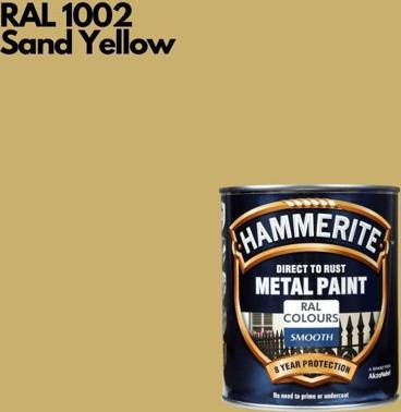 Hammerite Smooth Direct To Rust 750 ml Ral 1002 Metal Paint 0.75L