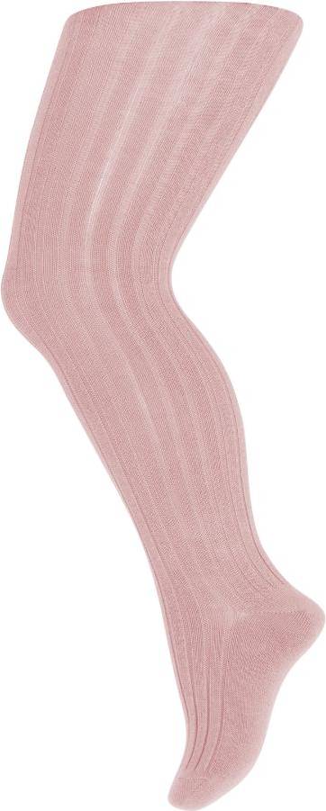 mp Denmark Kids Cotton Rib Tights - Silver Rosa