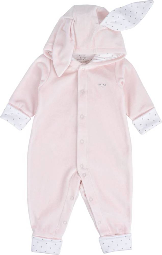 Plush Bunny Overall - Rosa