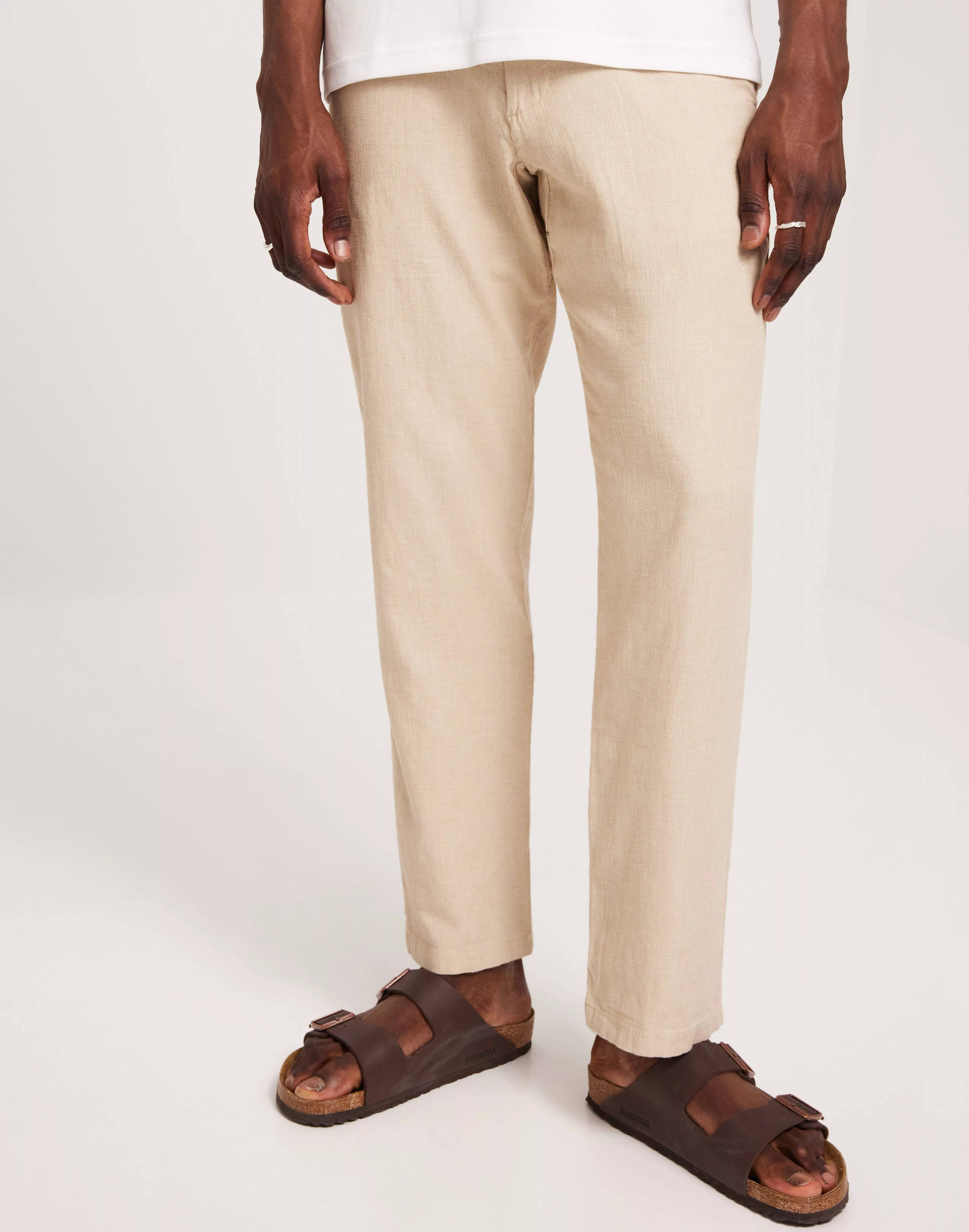 Selected Rak Passform Byxor Beige