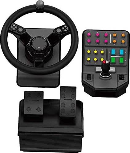 Logitech G Saitek Farm Sim Controller Bundle - Steering Wheel, Pedals & Control Panel