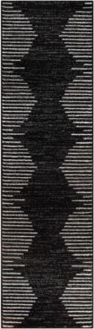 Main Street Rugs County 385 2'7" x 10' Runner Area Rug - Black