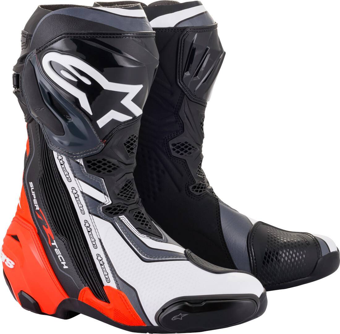 Alpinestars supertech r Alpinestars MC-Støvler Supertech R - Sort/Neonrød/Hvid/Grå