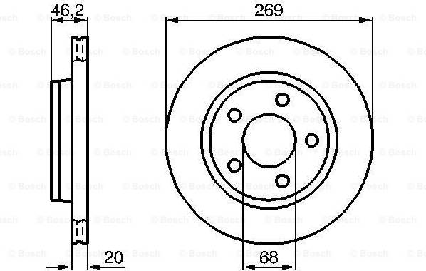 Bosch Brake Disc Vented Coated