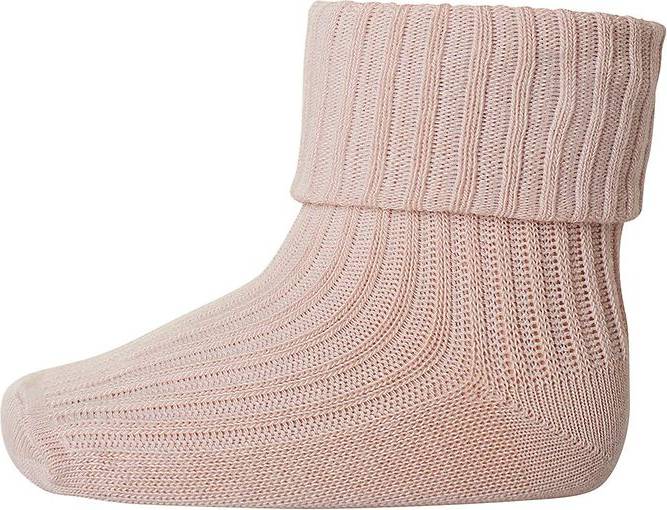 Socken Wolle Rib Rose Dust - Rosa