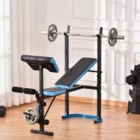 Homcom adjustable weight bench Homcom Adjustable Weight Bench with Leg Developer Barbell Rack for Home Gym Fitness