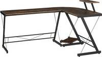 Corner gaming desks Homcom L Shaped Computer Round Corner Gaming Table With Storage Shelf Cpu Stand Writing Desk