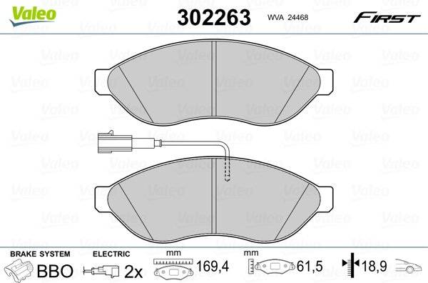 Valeo Essential Front Axle Brake Pad Set