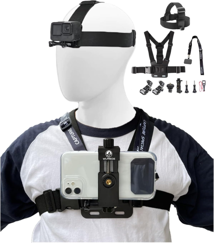 Action camera head mount GoPro Phone Chest Mount Harness & Head Strap Kit