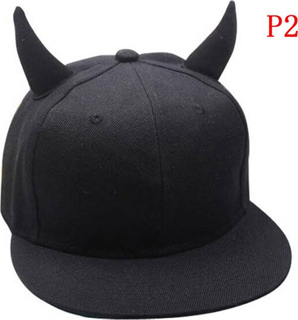 Snapback Adjustable Baseball Cap with Devil Horns - Multicolour