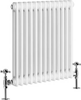 Right Radiators 600 x 605 mm Horizontal Traditional 2 Column Radiator White