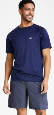 Speedo Men's Quick-Dry Upf Rash Guard Peacoat