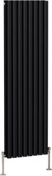 Right Radiators 1600 x 472 mm Vertical Double Oval Column Designer Radiator Black