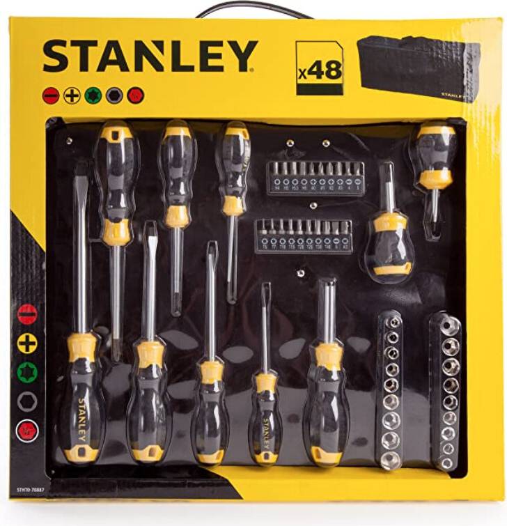 Stanley Tools 48pc Socket and Bit Set Screwdriver Tool Kit