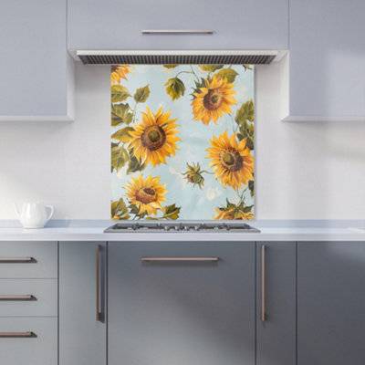Warren Reed Warren Reed Designer Summer Sunflowers Kitchen Splashback - One Size Splash Guard