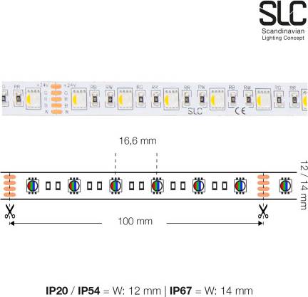 SLC LEDSTRIP RGBW+2700K CRI80 IP20 LED bånd