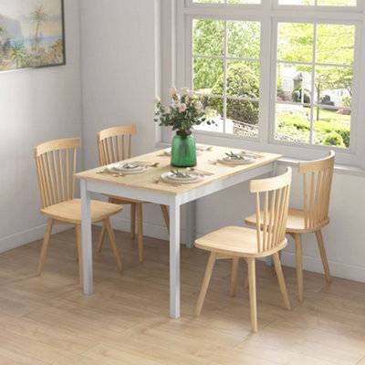 Homcom Farmhouse-Style Wooden Dining Table