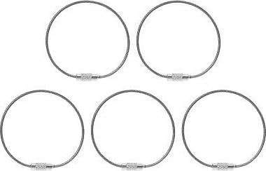 Wire Keychain Cable 5 Pack - Silver