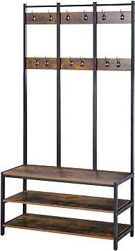 Shoe and coat storage Homcom Entryway Coat 3 In 1 Design Shoe Rack