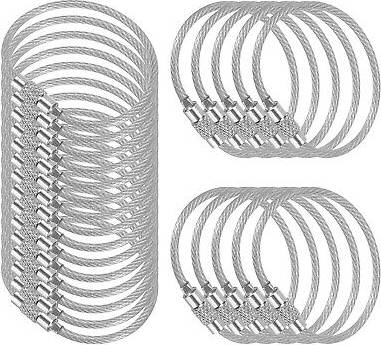 Uxcell 3.9 Inch Wire Keychain Cable - Silver