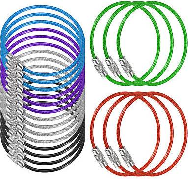 Uxcell Wire Keychain Cable 6.3 Inch - Multicolor