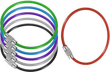 Uxcell Wire Keychain Cable 6 Pack - Multicolor