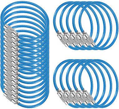 Uxcell 3.9 Inch Wire Keychain Cable - Blue