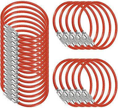 Uxcell 3.9 Inch Wire Keychain Cable - Red