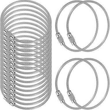 Uxcell Wire Keychain Cable 6.3 Inch - Silver